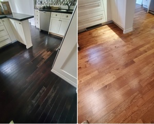 Hardwood floor refinishing